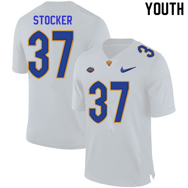 Youth #37 Brassir Stocker Pitt Panthers College Football Jerseys Sale-White